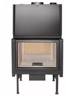 Teplovodní krbová vložka se zadním přikládáním s nerezovým vodním výměníkem NORA 2